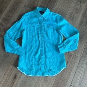 FOXCROFT | 100% linen button down, size 6